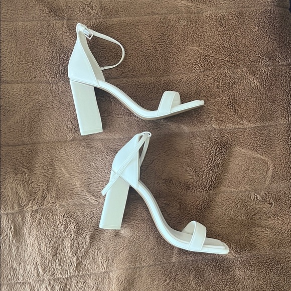 Call It Spring White Block Heel Sandals - Picture 3 of 6